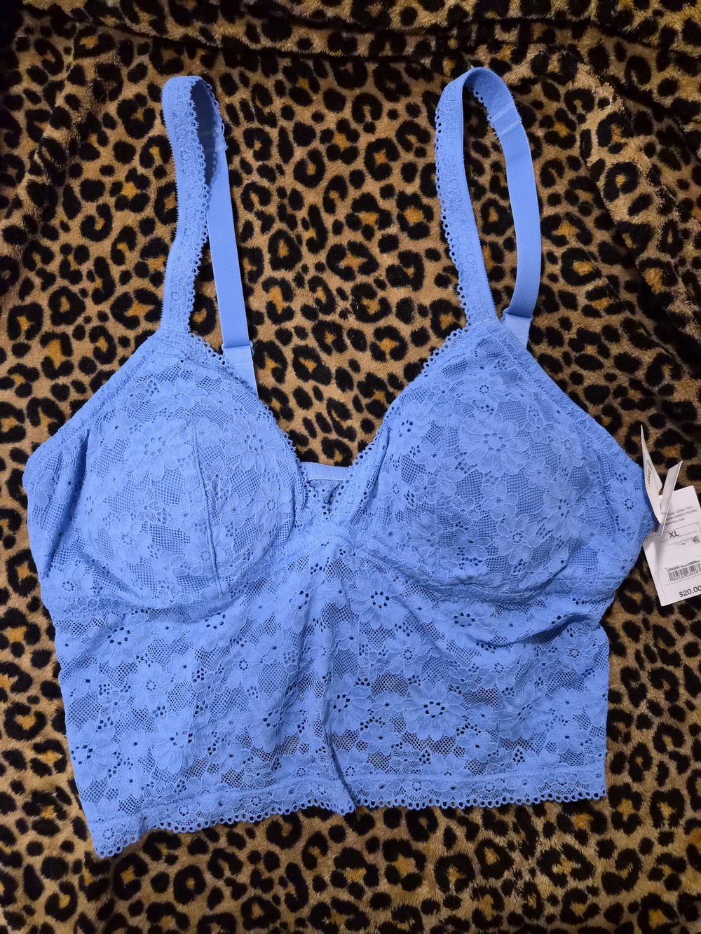 Auden Light Blue Lace Longline Bralette